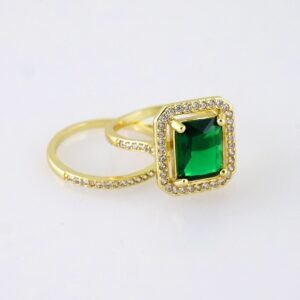 R112E RING - ANILLO - Zircon Stone - 14K Real Color - Wedding