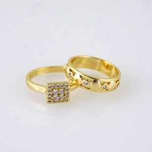R114E RING - ANILLO - Zircon Stone - 14K Real Color - Wedding