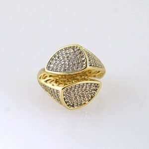 R645  RING - ANILLO - Zircon Stone - 14K Real Color