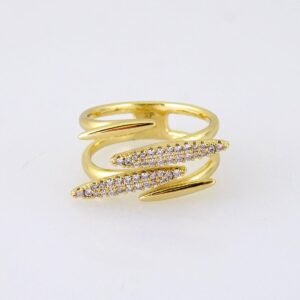 R646  RING - ANILLO - Zircon Stone - 14K Real Color