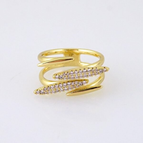 R646  RING - ANILLO - Zircon Stone - 14K Real Color