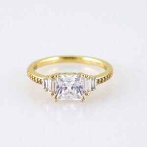 R654 RING - ANILLO - Zircon Stone - 14K Real Color