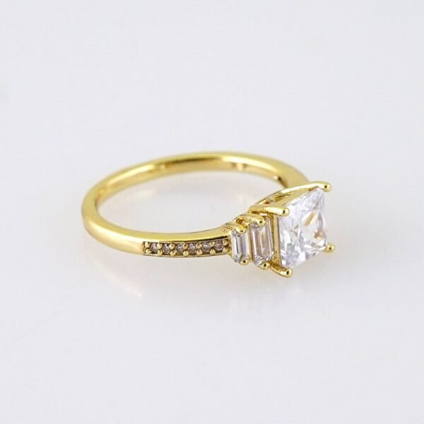 R654 RING - ANILLO - Zircon Stone - 14K Real Color - Image 2