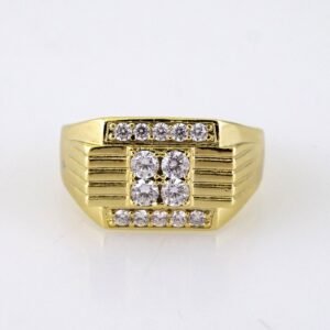 R657 RING - ANILLO - Zircon Stone - 14K Real Color