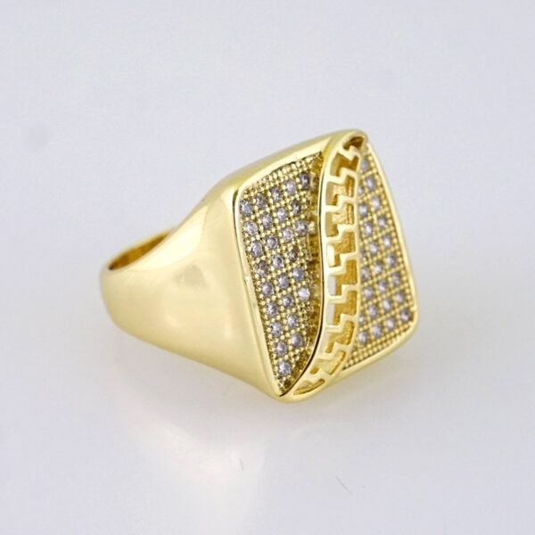 R661 RING - ANILLO - Zircon Stone - 14K Real Color - Image 2