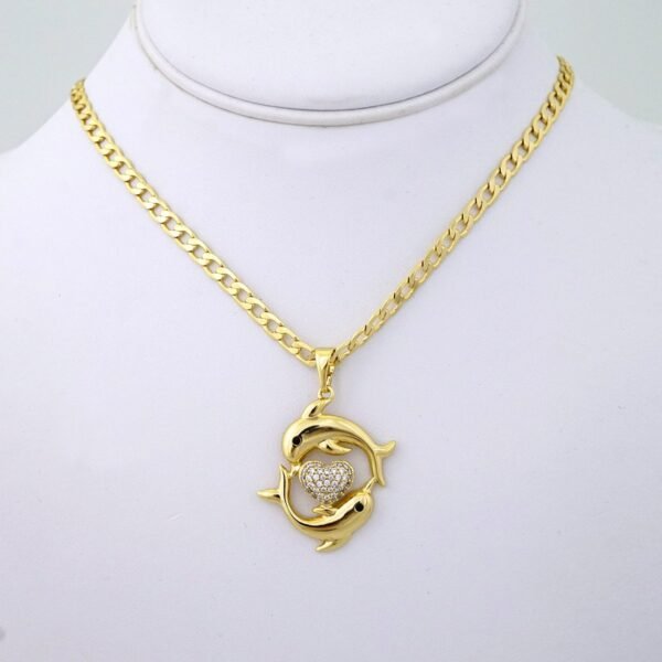 SET1460 Cadenas & Colgantes - Chain - Pendants - Zircon Stone - 14K Real Color - 5mmX50cm