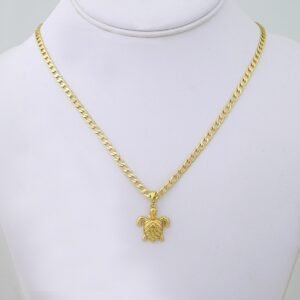 SET1461 Chain & Colgantes- Choker W - Pendants- 14K Real Color - Zircon Stone - 3mm x60cm