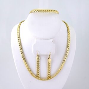 SET1467 Gargantilla - Aretes - Choker - Earrings - 14K Real Color - Plain