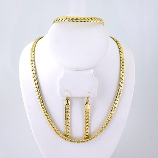 SET1467 Gargantilla - Aretes - Choker - Earrings - 14K Real Color - Plain