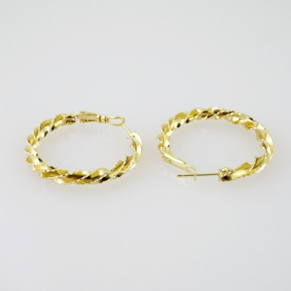E2014 Earrings - Aretes - Plain - 14k Real Color - Image 2