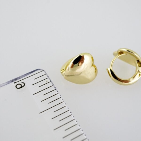 E2015 Earrings - Aretes - Plain - 14k Real Color - Image 3