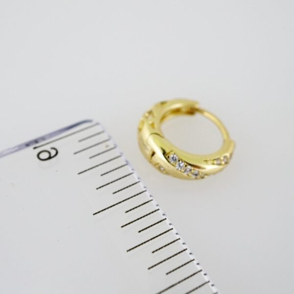 E2018 Earrings - Aretes - Zircon Stone - 14K Real Color - Image 3