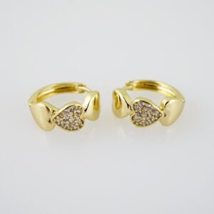 E2019 Earrings - Aretes - Zircon Stone - 14K Real Color