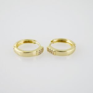 E2021 Earrings - Aretes - Zircon Stone - 14K Real Color