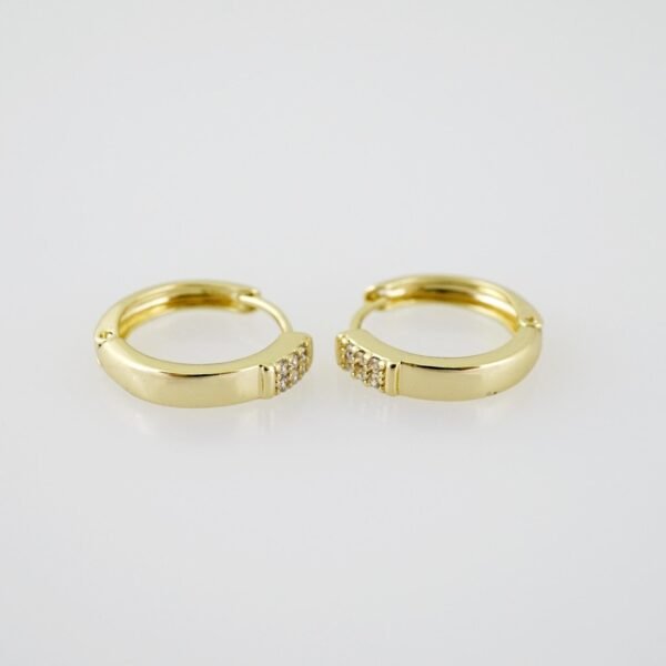 E2021 Earrings - Aretes - Zircon Stone - 14K Real Color