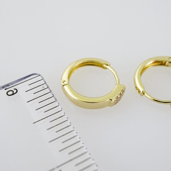E2021 Earrings - Aretes - Zircon Stone - 14K Real Color - Image 3
