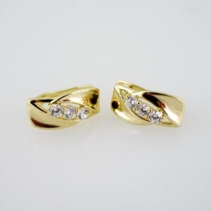 E2022 Earrings - Aretes - Zircon Stone - 14K Real Color