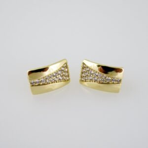 E2023 Earrings - Aretes - Zircon Stone - 14K Real Color