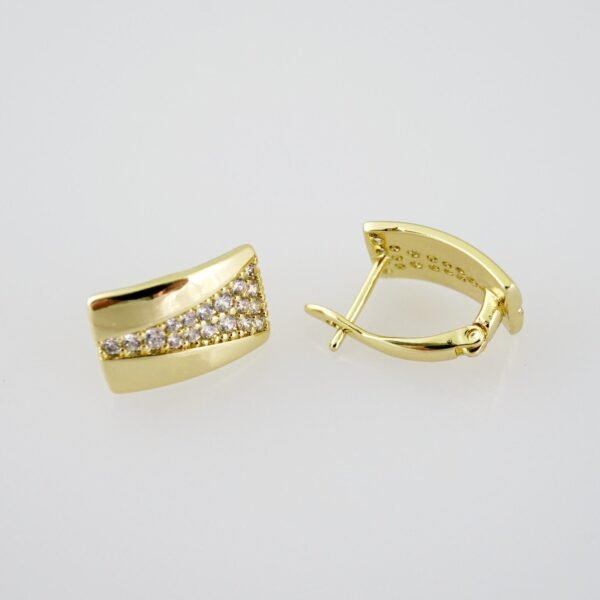 E2023 Earrings - Aretes - Zircon Stone - 14K Real Color - Image 2