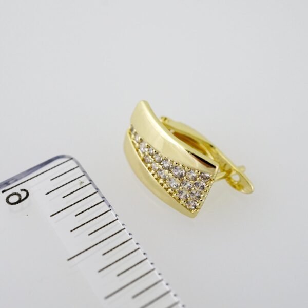 E2023 Earrings - Aretes - Zircon Stone - 14K Real Color - Image 3