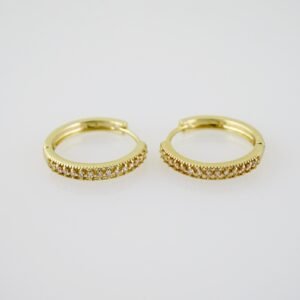 E2025 Earrings - Aretes - Zircon Stone - 14K Real Color