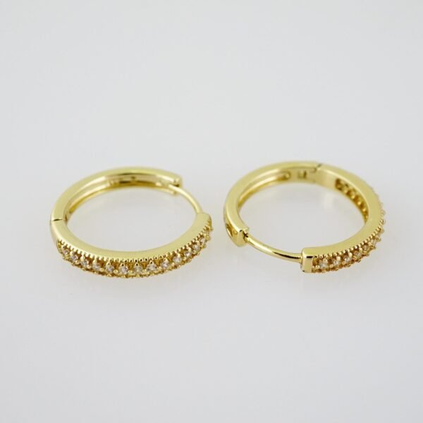 E2025 Earrings - Aretes - Zircon Stone - 14K Real Color - Image 2