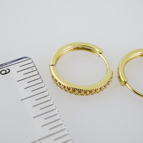 E2025 Earrings - Aretes - Zircon Stone - 14K Real Color - Image 3