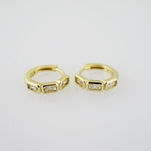E2026 Earrings - Aretes - Zircon Stone - 14K Real Color