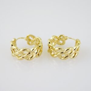 E2027 Earrings - Aretes - Plain - 14k Real Color