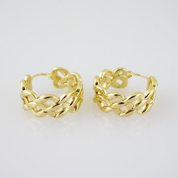 E2027 Earrings - Aretes - Plain - 14k Real Color