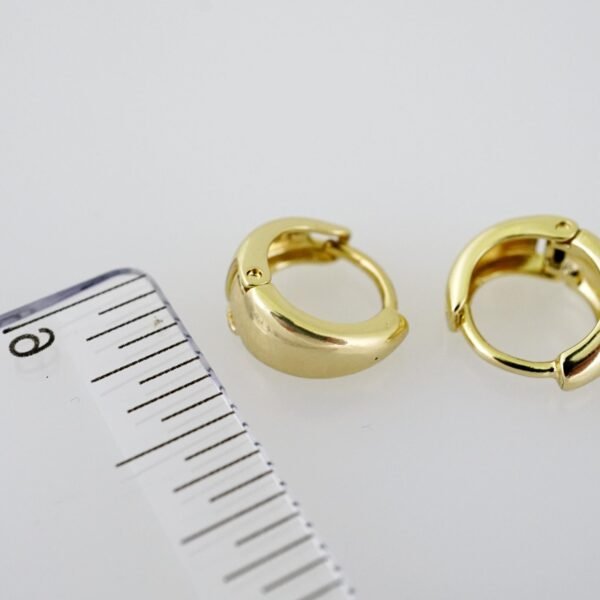 E2028 Earrings - Aretes - Plain - 14k Real Color - Image 3