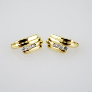 E2029 Earrings - Aretes - Zircon Stone - 14K Real Color