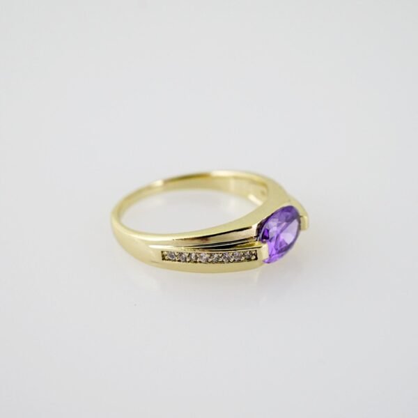 R695 RING - ANILLO - Zircon Stone - 14K Real Color - Image 2
