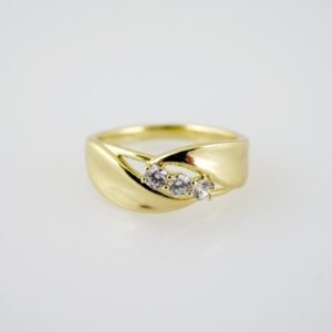 R696 RING - ANILLO - Zircon Stone - 14K Real Color