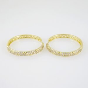 E2033 Earrings - Aretes - Zircon Stone - 14K Real Color