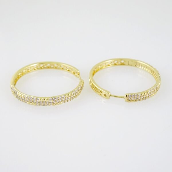 E2033 Earrings - Aretes - Zircon Stone - 14K Real Color - Image 2