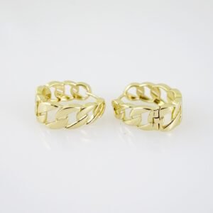E2034 Earrings - Aretes - Plain - 14K Real Color