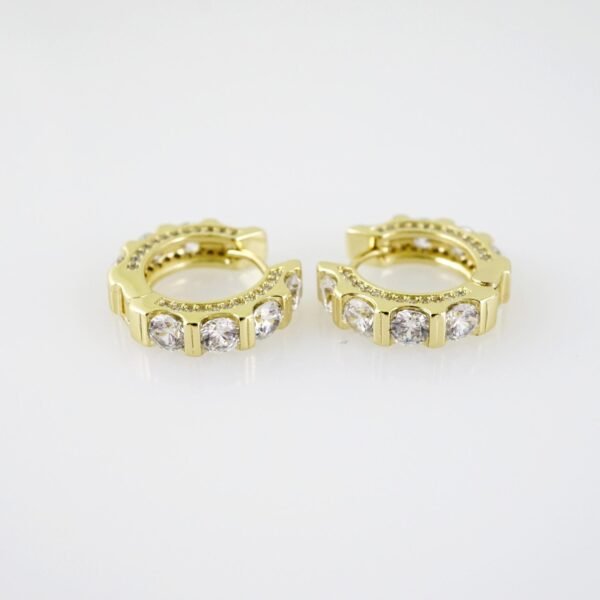 E2035 Earrings - Aretes - Zircon Stone - 14K Real Color