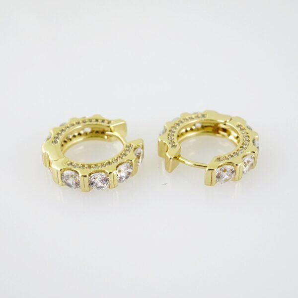 E2035 Earrings - Aretes - Zircon Stone - 14K Real Color - Image 2