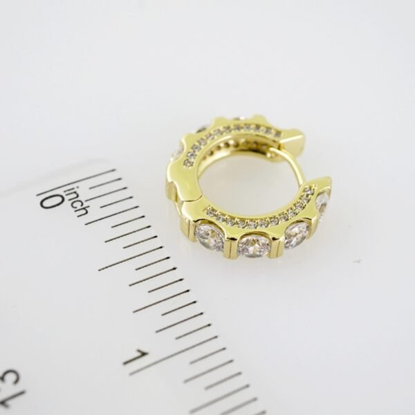 E2035 Earrings - Aretes - Zircon Stone - 14K Real Color - Image 3