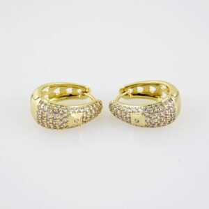 E2037 Earrings - Aretes - Zircon Stone - 14K Real Color