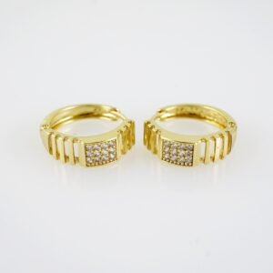 E2039 Earrings - Aretes - Zircon Stone - 14K Real Color