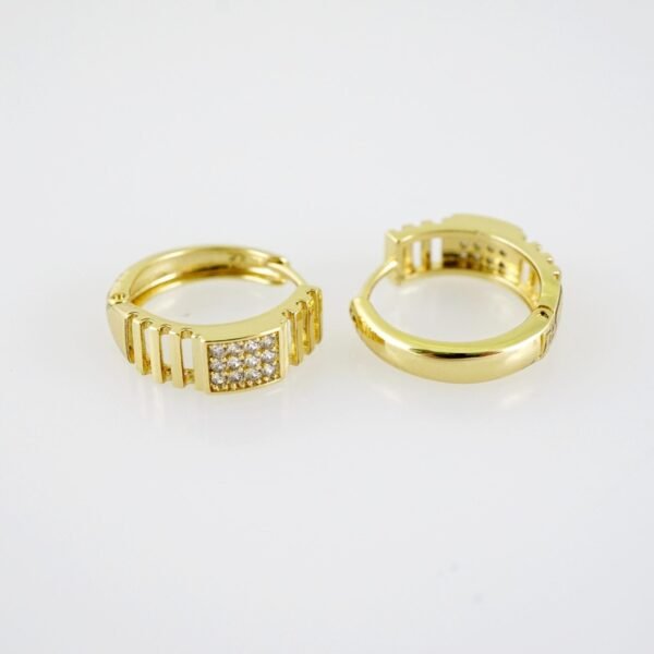 E2039 Earrings - Aretes - Zircon Stone - 14K Real Color - Image 2