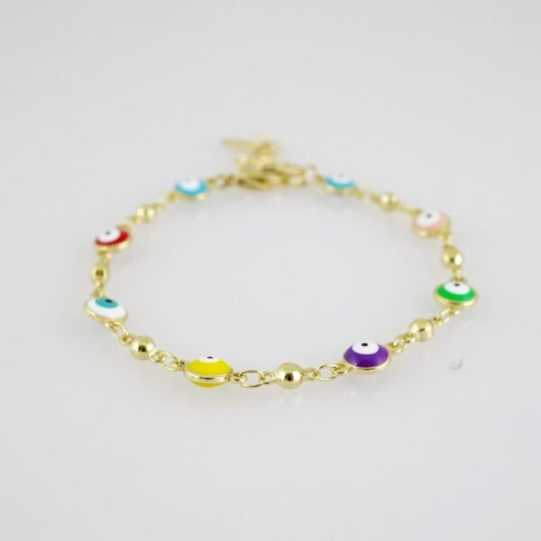 B1410 Bracelet - Pulseras - Plain - 14K Real Color - OJITOS - Image 2