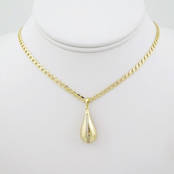 SET1536 Cadenas & Colgantes - Chain - Pendants -  14K Real Color - Zircon Stone - 3mmX45cm