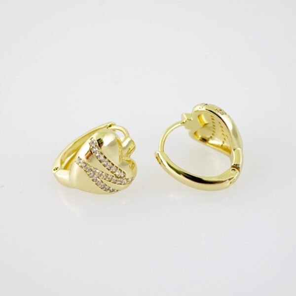 E2044 Earrings - Aretes - Zircon Stone - 14K Real Color - Image 2