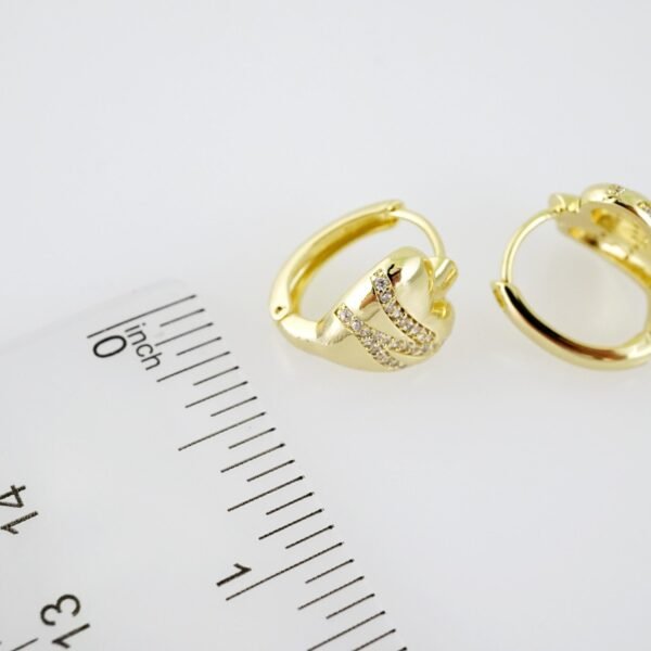 E2044 Earrings - Aretes - Zircon Stone - 14K Real Color - Image 3