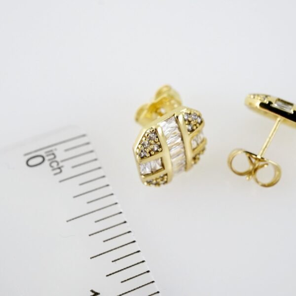 E2049 Earrings - Aretes - Zircon Stone - 14K Real Color - Image 3