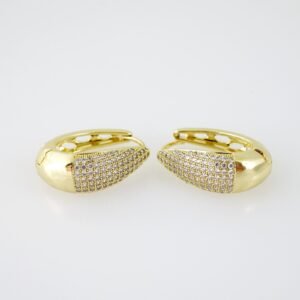 E2054 Earrings - Aretes - Zircon Stone - 14K Real Color