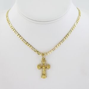 SET1543 Cadenas - Chain -  14K Real Color - Zircon Stone - Figaro - 4mmX50cm